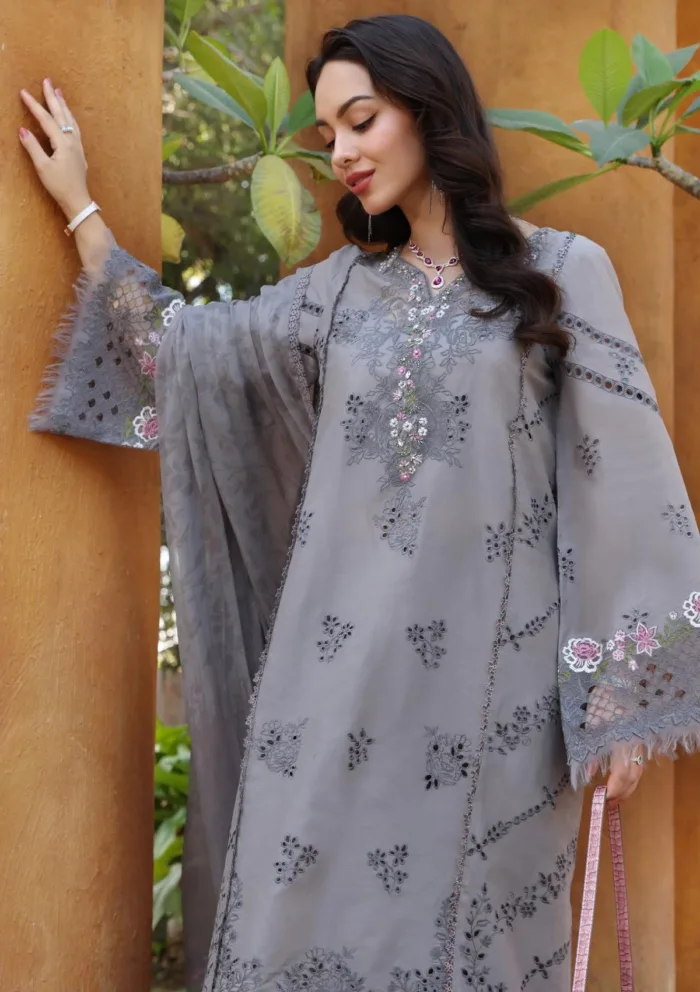 Noor By Saadia Asad Handwork Laserkari NEH25 2B Eid Luxury Lawn Collection - Image 2