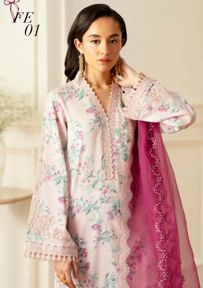 Nureh FE 01 Feya Eid Edit 25 Luxury Lawn Collection - Image 2