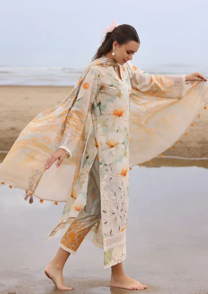 Nureh NGEL 169 Gardenia Embroidered 25 Luxury Lawn Collection - Image 5