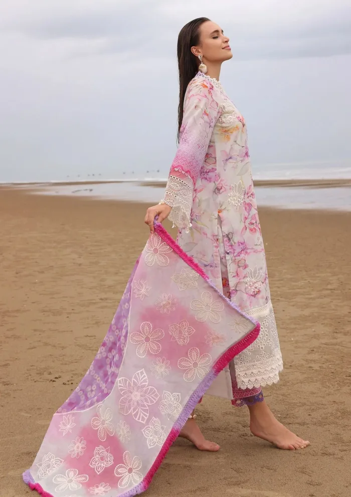 Nureh NGEL 172 Gardenia Embroidered 25 Luxury Lawn Collection - Image 4