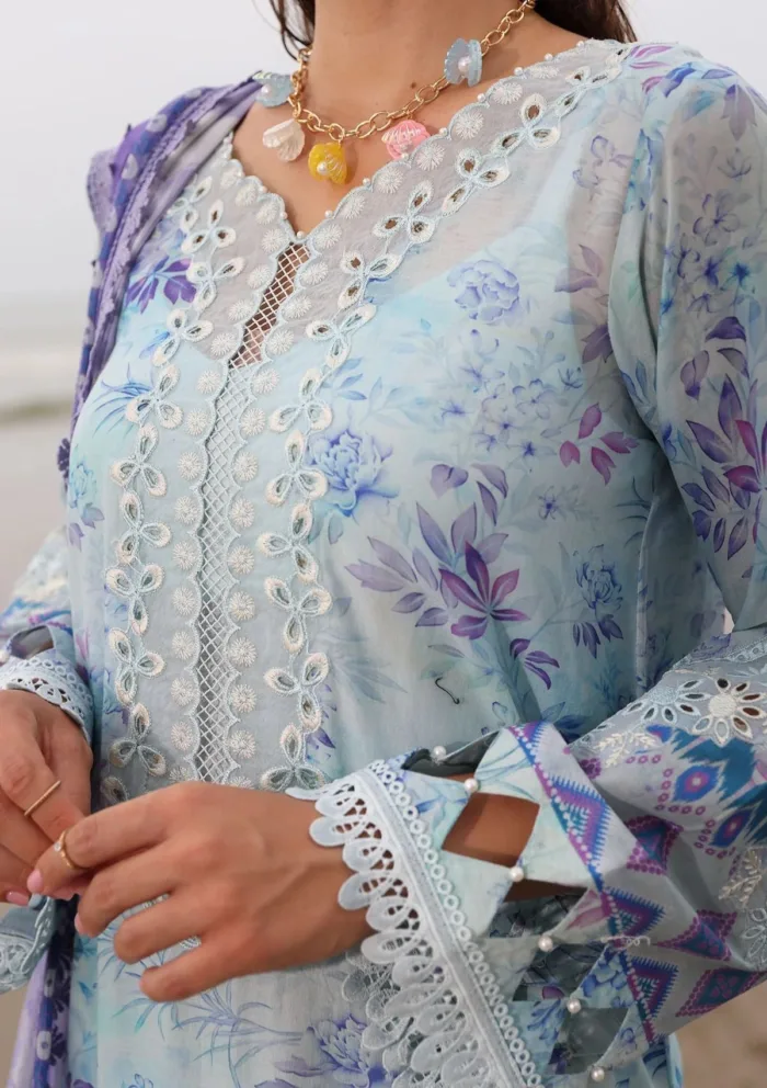 Nureh NGEL 176 Gardenia Embroidered 25 Luxury Lawn Collection - Image 4