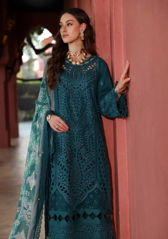 Nureh Unstitched 25 NE 107 Bazaar Luxury Lawn Collection - Image 2