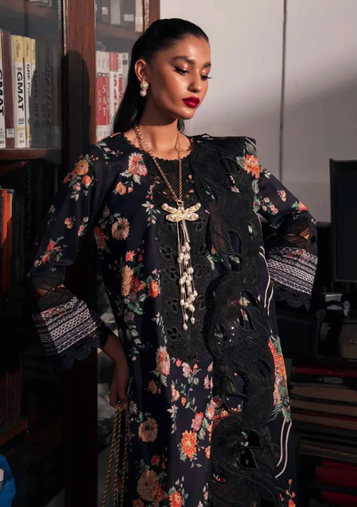 Nureh Unstitched GL25 18 Glam Girl Luxury Lawn Collection - Image 3