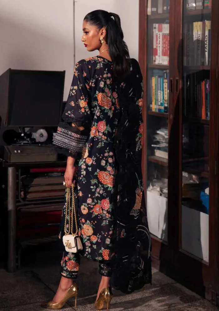 Nureh Unstitched GL25 18 Glam Girl Luxury Lawn Collection - Image 4