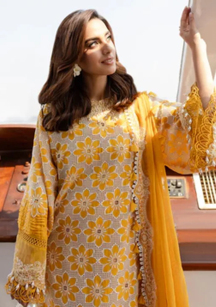 Parishay PML25 02 Monaco Luxury Lawn Collection - Image 4