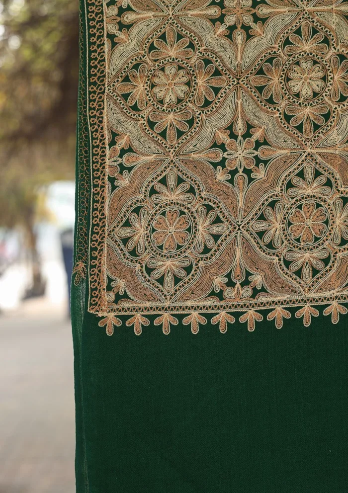 Pashmina Ari Work Shawl D 121 Luxury Lawn Collection - Image 3
