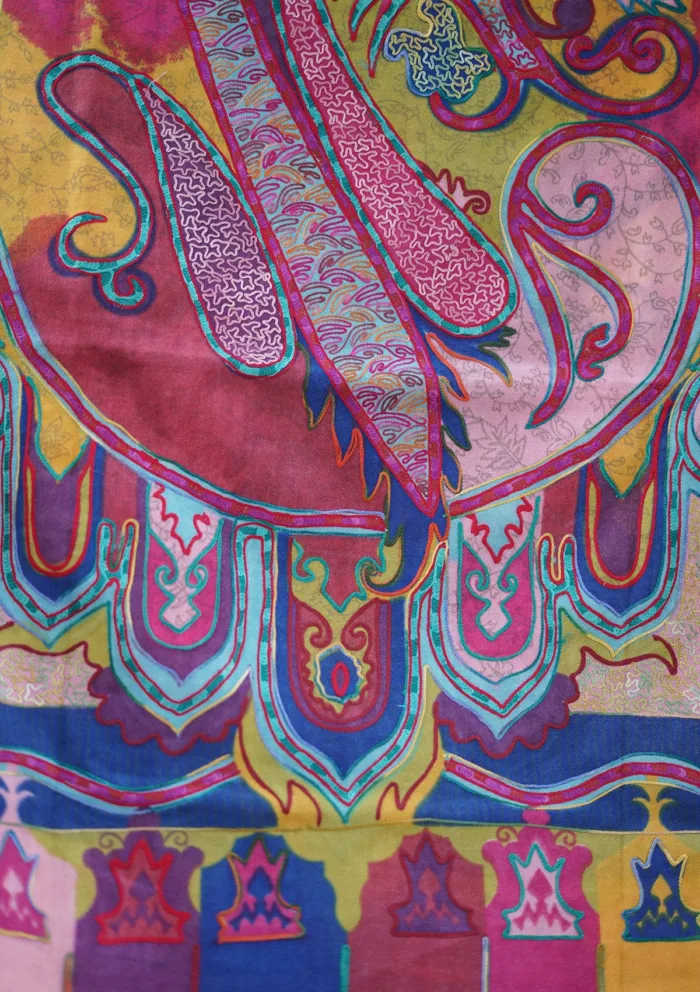 Pashmina Ari Work Shawl D 164 Luxury Lawn Collection - Image 3