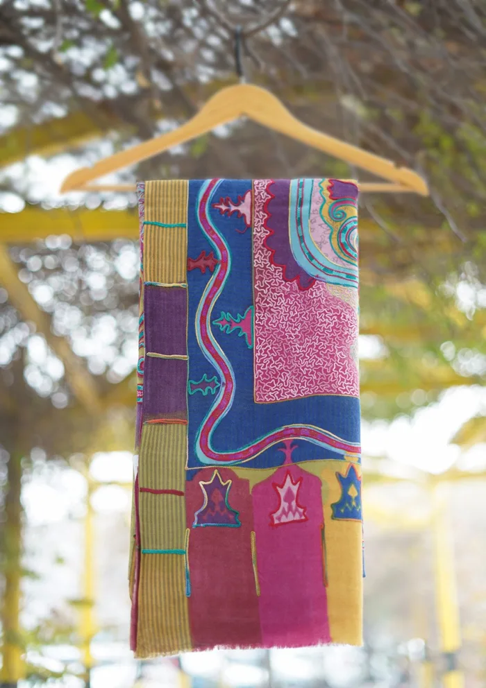 Pashmina Ari Work Shawl D 164