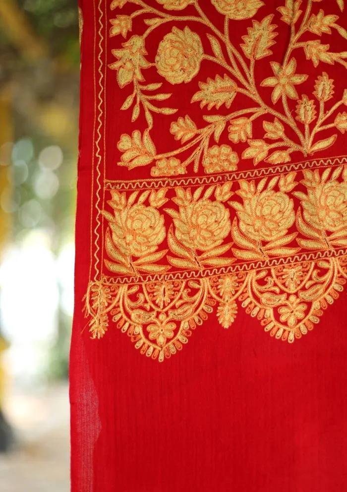 Pashmina Ari Work Shawl D 205 Luxury Lawn Collection - Image 2