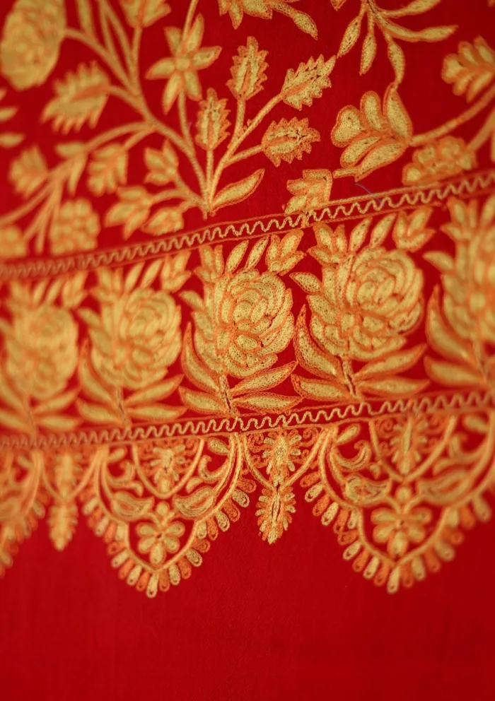Pashmina Ari Work Shawl D 205 Luxury Lawn Collection - Image 3