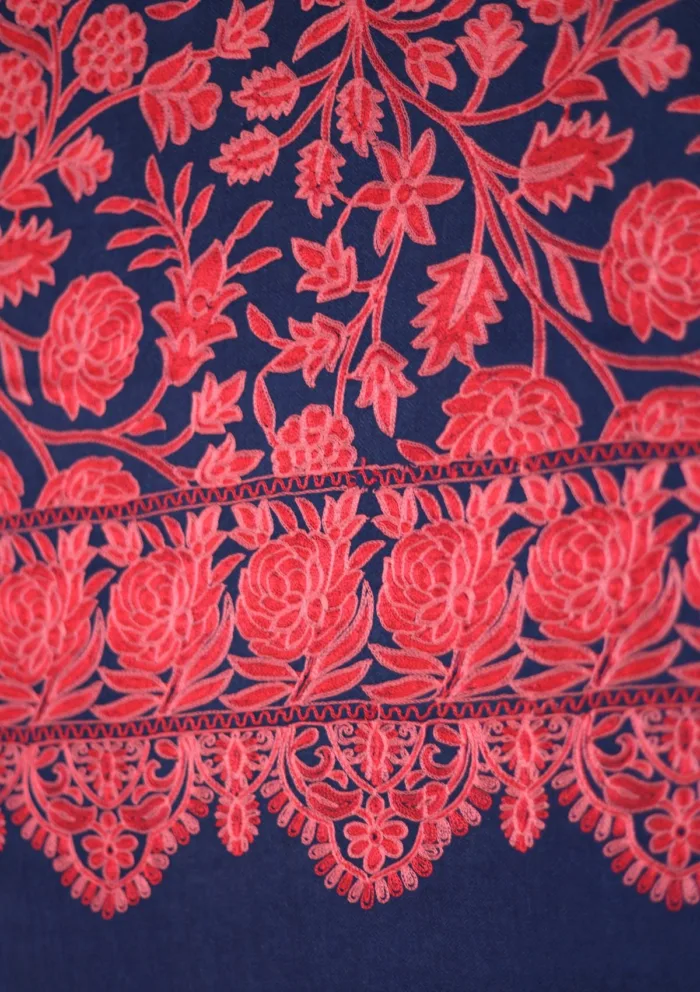 Pashmina Ari Work Shawl D 206 Luxury Lawn Collection - Image 3