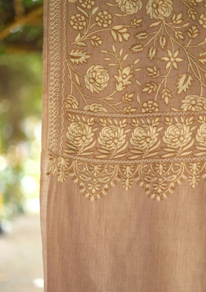 Pashmina Ari Work Shawl D 207 Luxury Lawn Collection - Image 2