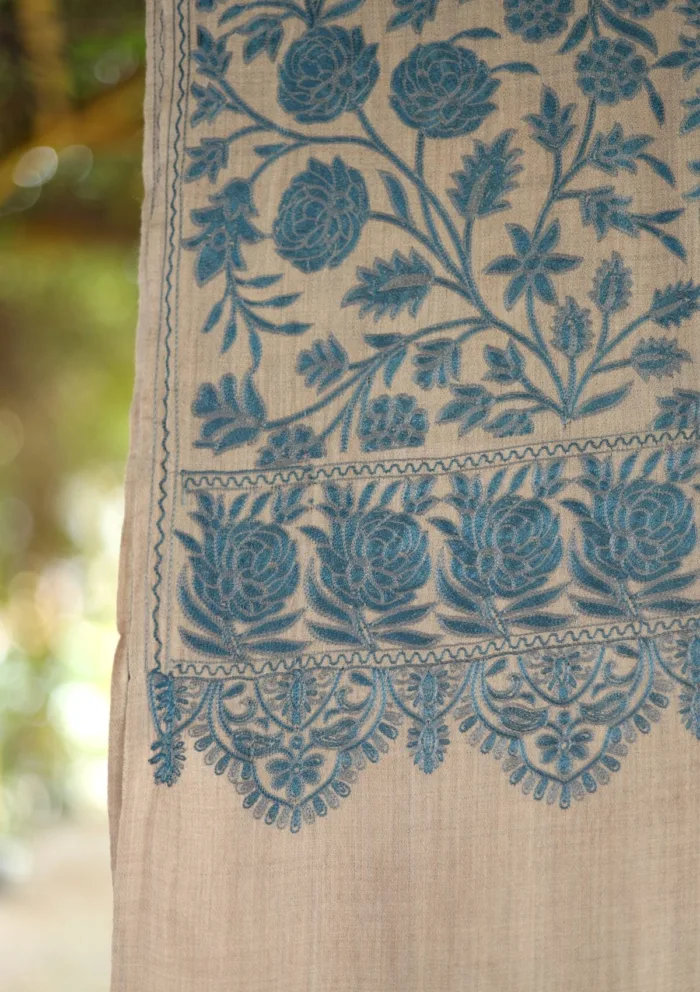 Pashmina Ari Work Shawl D 208 Luxury Lawn Collection - Image 2