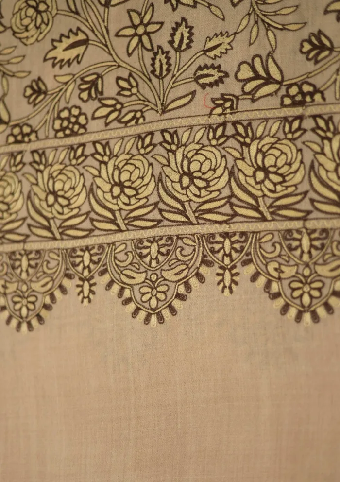 Pashmina Ari Work Shawl D 209 Luxury Lawn Collection - Image 3