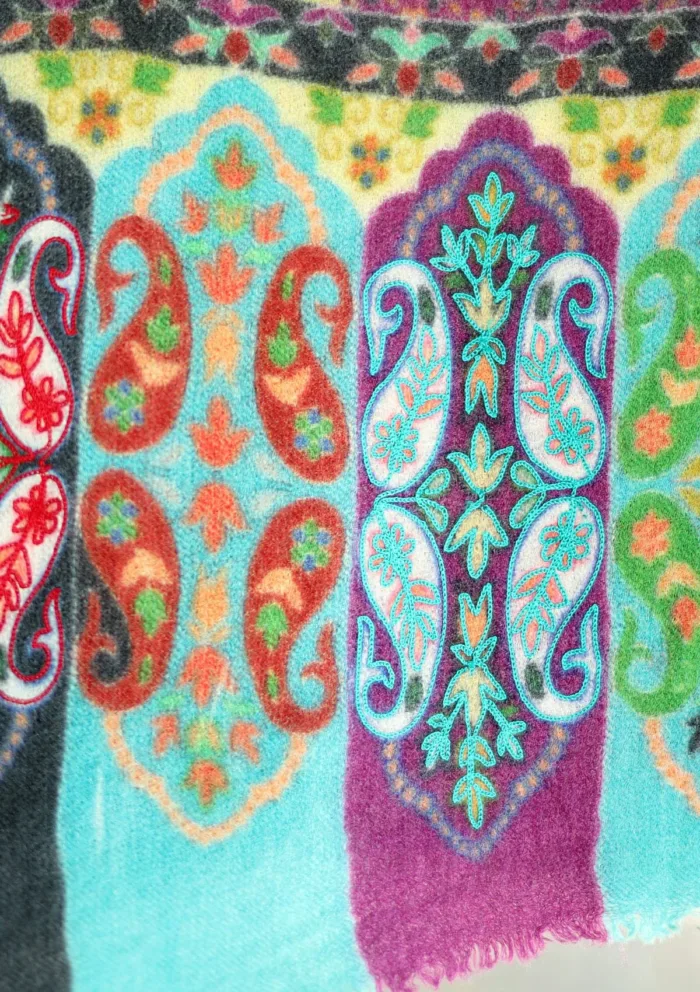 Pashmina Ari Work Shawl D 93 Luxury Lawn Collection - Image 2