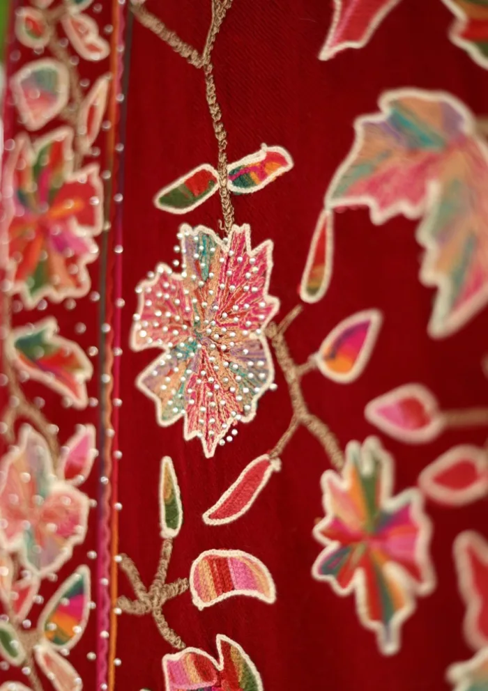 Pashmina Ari Work Wool Shawl D 04 Luxury Lawn Collection - Image 3