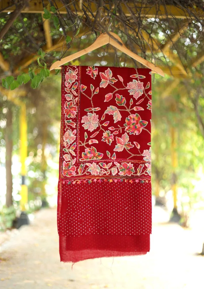 Pashmina Ari Work Wool Shawl D 04