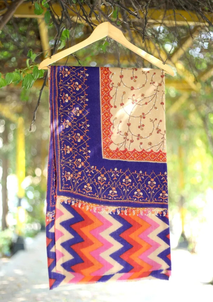 Pashmina Kaani Work Shawl D 09