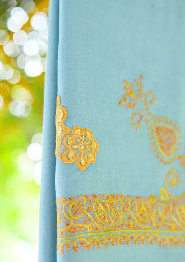 Pashmina Kashmiri Work Shawl D 01 Luxury Lawn Collection - Image 2