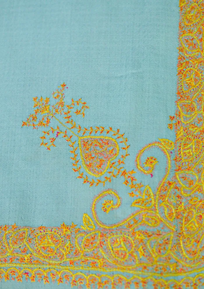Pashmina Kashmiri Work Shawl D 01 Luxury Lawn Collection - Image 3