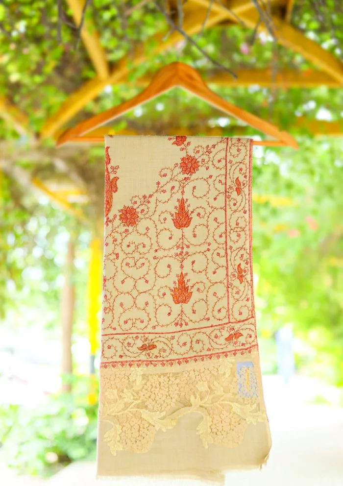 Pashmina Kashmiri Work Shawl D 02