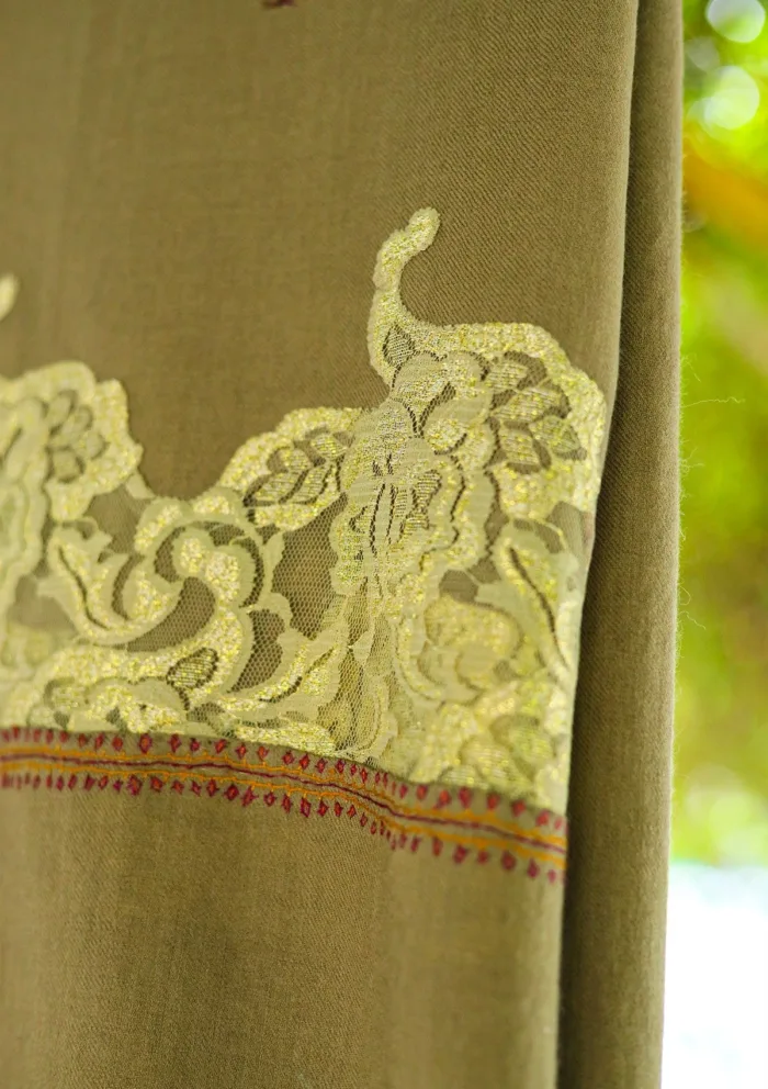 Pashmina Kashmiri Work Shawl D 05 Luxury Lawn Collection - Image 3
