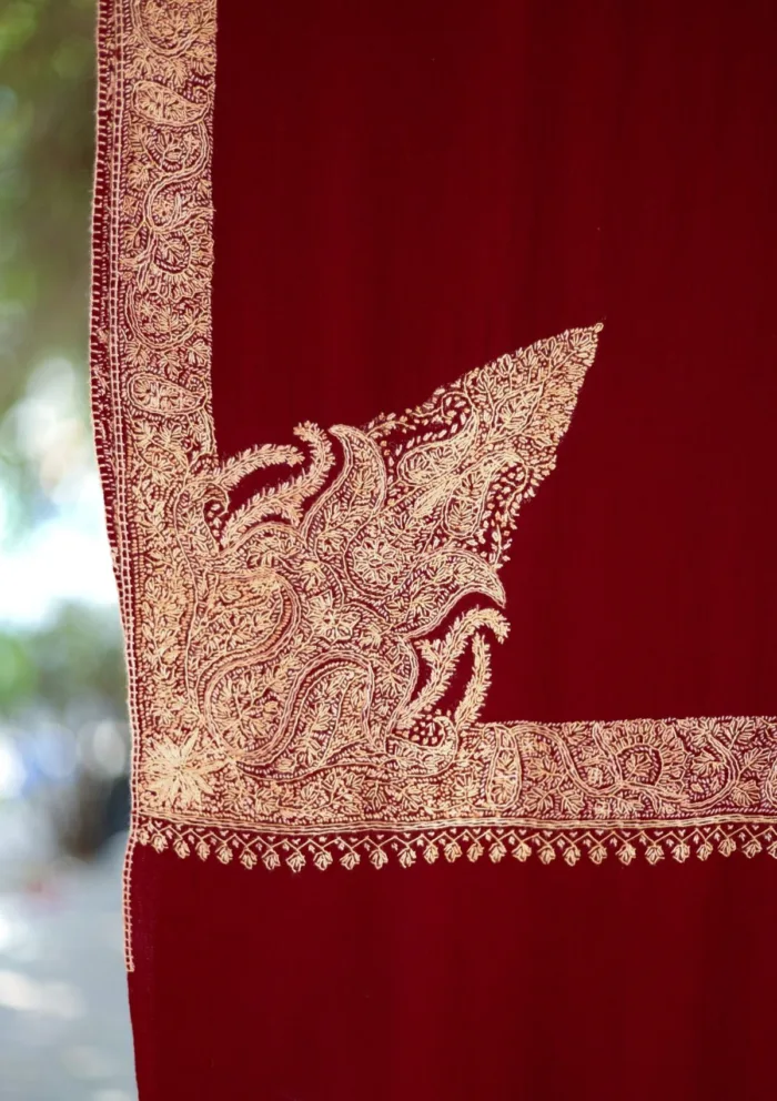 Pashmina Kashmiri Work Shawl D 21 Luxury Lawn Collection - Image 2