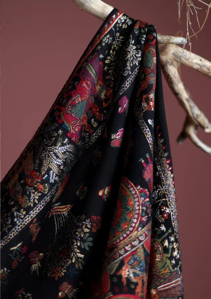 Pashmina Zari Jamawar Shawl D 28 Luxury Lawn Collection - Image 3