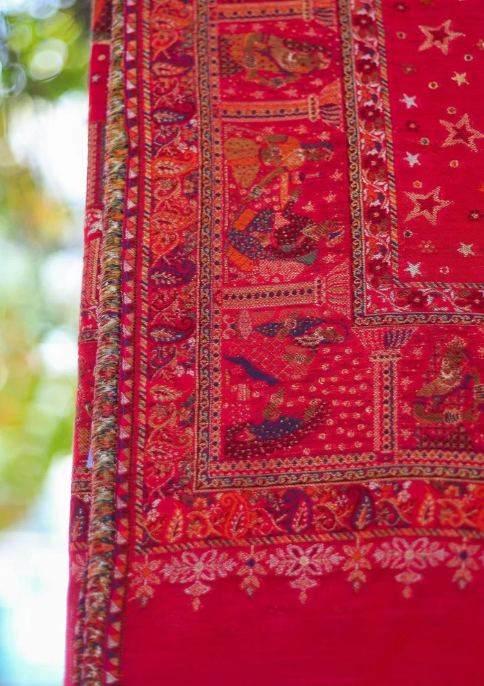 Pure Pashmina Kaani Jamawar Shawl D 52 Luxury Lawn Collection - Image 3