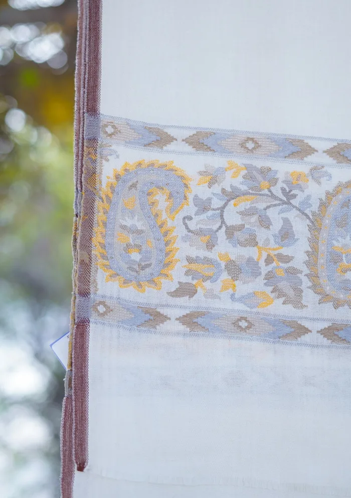 Pure Pashmina Kaani Jamawar Shawl D 96B Luxury Lawn Collection - Image 3