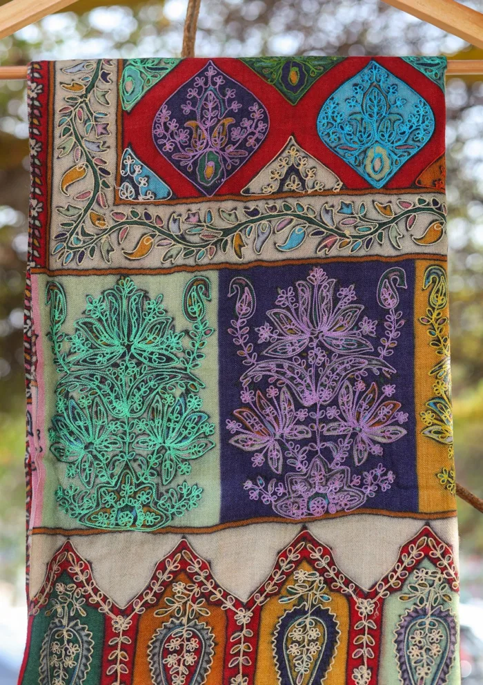 Pure Pashmina Kalam Kari Shawl D 09 Luxury Lawn Collection - Image 2