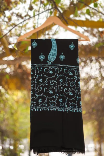 Pure Pashmina Kashmiri Work Shawl D 16