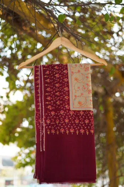 Pure Pashmina Kashmiri Work Shawl D 17