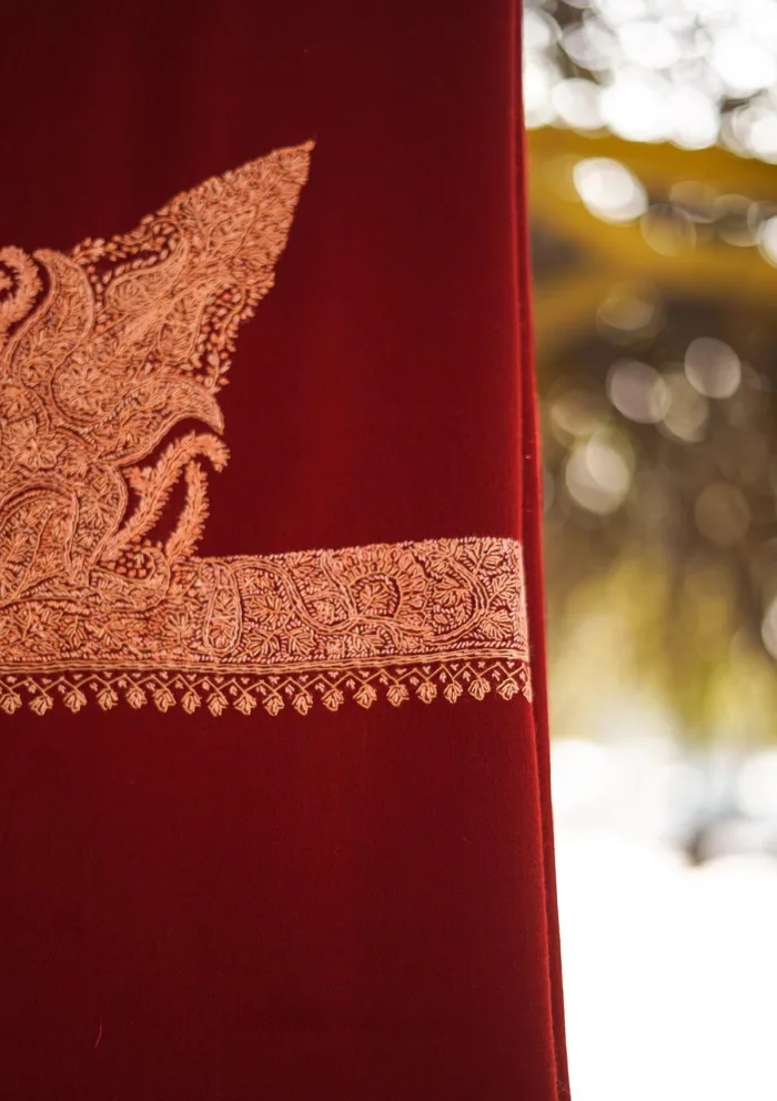 Pure Pashmina Kashmiri Work Shawl D 21 Luxury Lawn Collection - Image 2