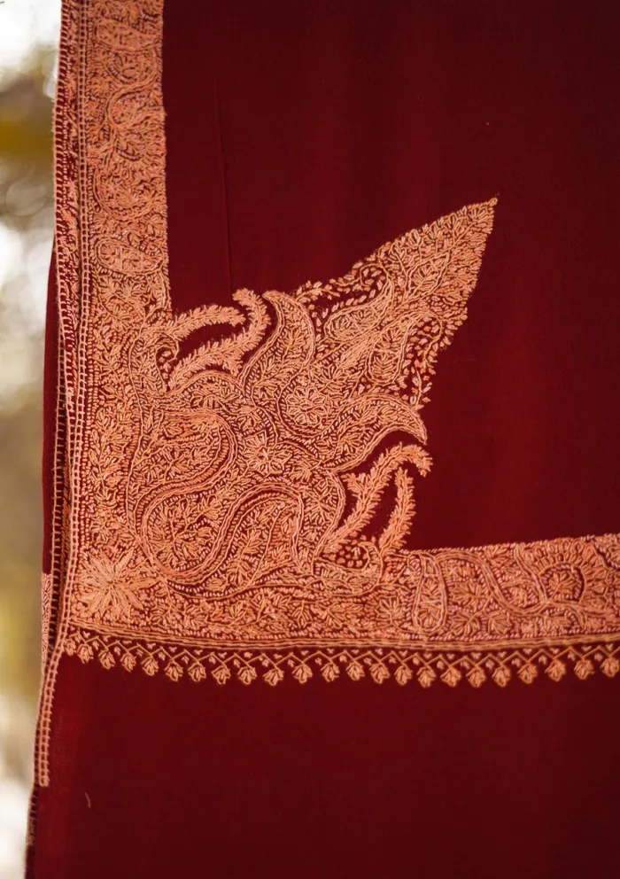 Pure Pashmina Kashmiri Work Shawl D 21 Luxury Lawn Collection - Image 3