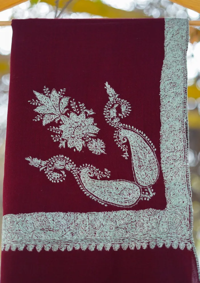 Pure Pashmina Kashmiri Work Shawl D 29 Luxury Lawn Collection - Image 2