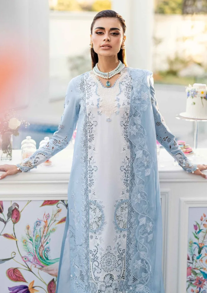 Qalamkar Eid Edit 25 CS 01 TASHA Chikankari Luxury Lawn Collection - Image 3