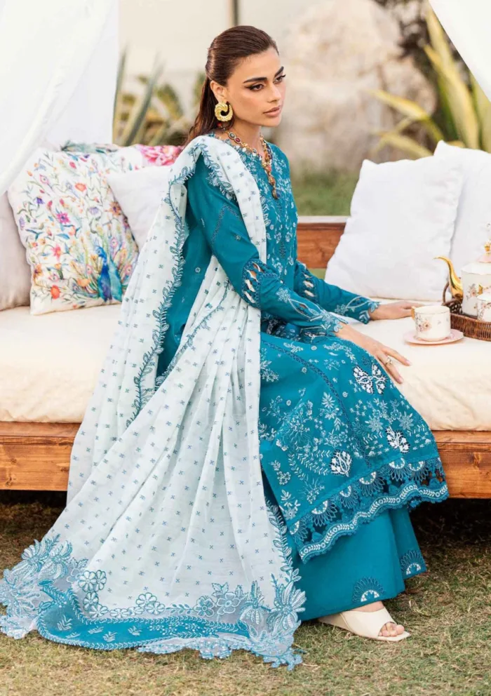 Qalamkar Eid Edit 25 CS 07 ALYANA Chikankari Luxury Lawn Collection - Image 5