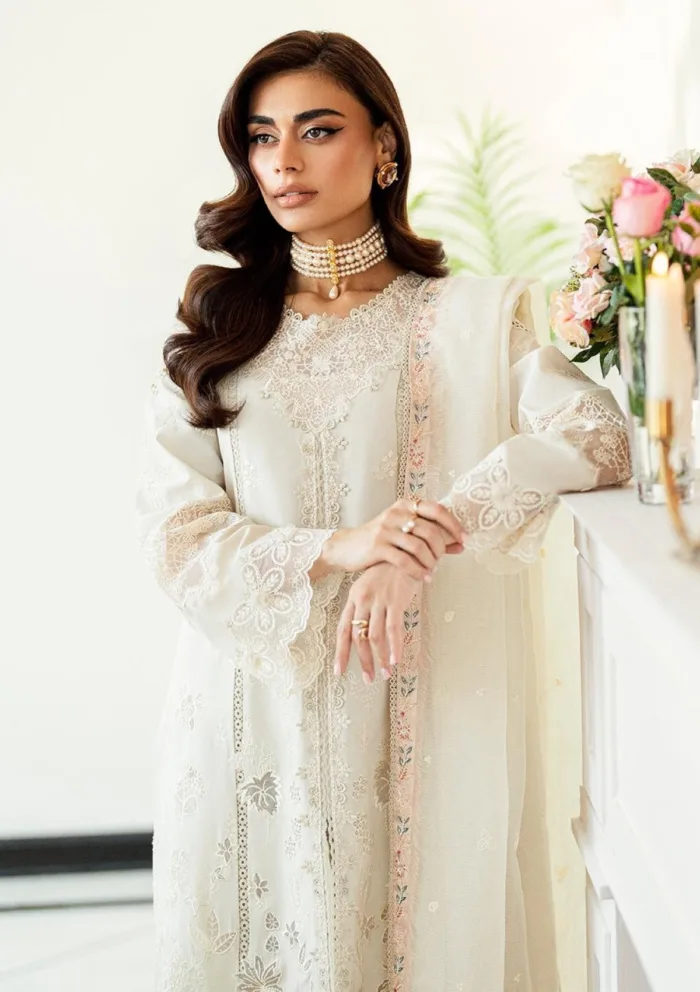 Qalamkar Eid Edit 25 CS 08 ERSA Chikankari Luxury Lawn Collection - Image 3
