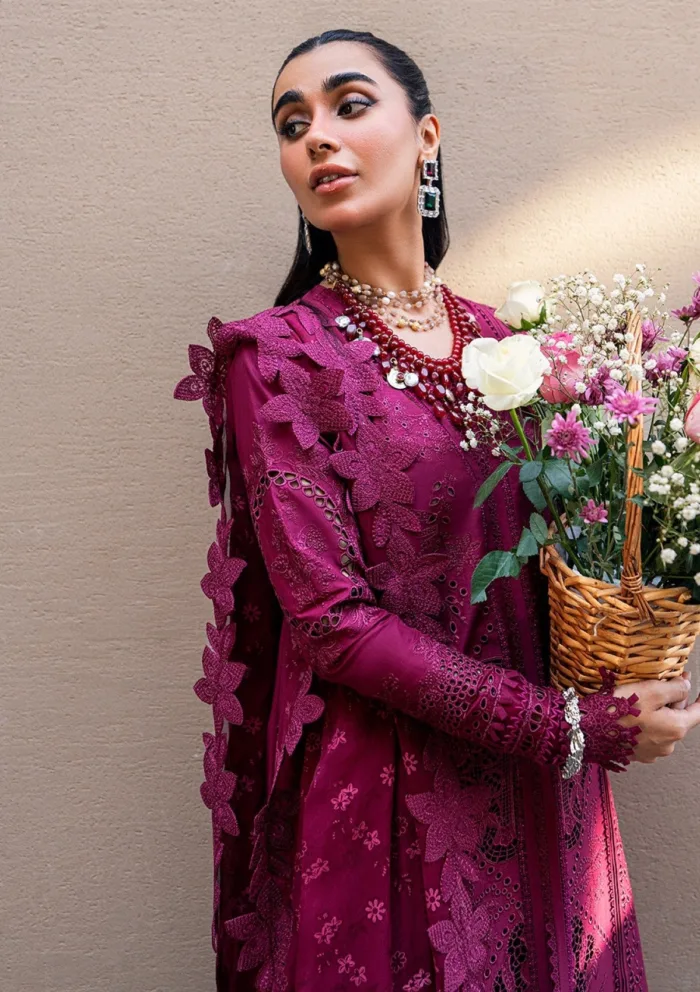 Qalamkar Luxury QSL25 11 Violet Sahil Lawn Collection - Image 4