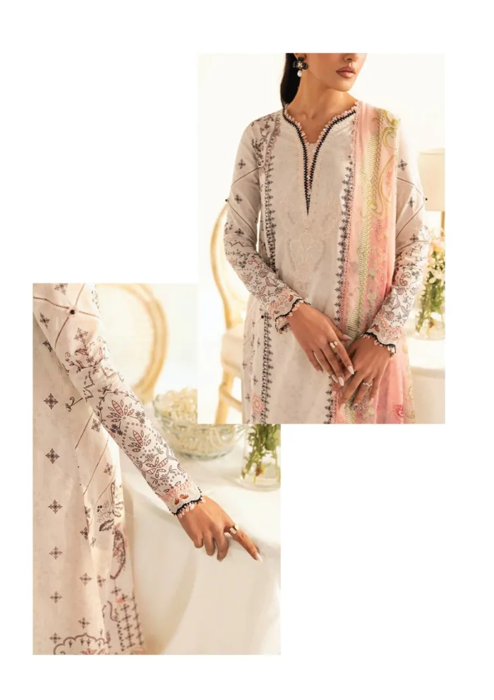 Qalamkar PQ 09 A Lyra Q Prints 25 Luxury Lawn Collection - Image 4