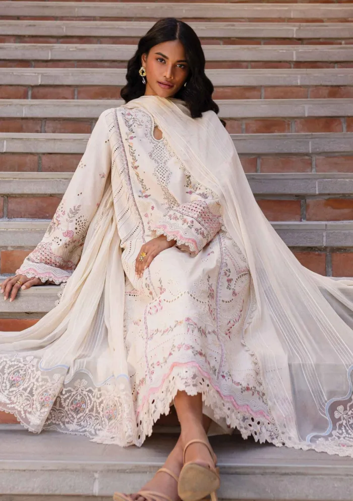Qalamkar Summer 25 QM 02 CHERI Qline Luxury Lawn Collection - Image 4