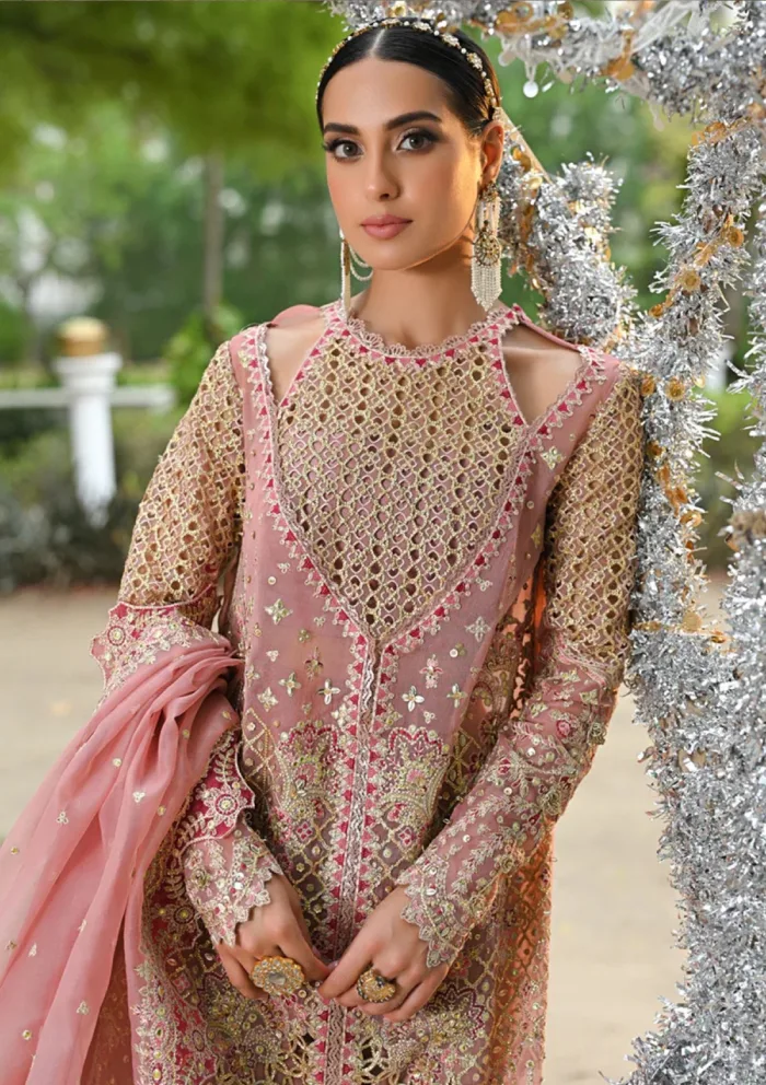 Qalamkar Wedding Formals QS24 02 Saleha Singhar Luxury Lawn Collection - Image 4