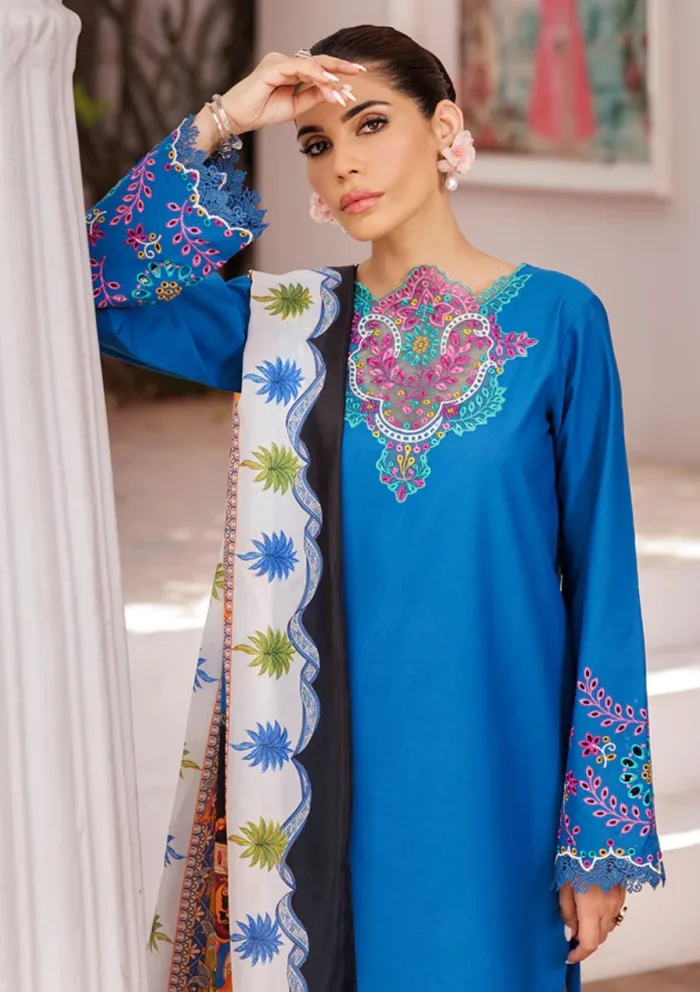 Rajbari D 04 Nissa Chikankari Edition S/S 25 Luxury Lawn Collection - Image 3