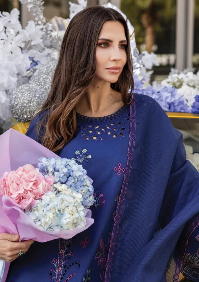 Rang Rasiya Summer Edit 25 RRC 01 Aqua Carnation Luxury Lawn Collection - Image 2