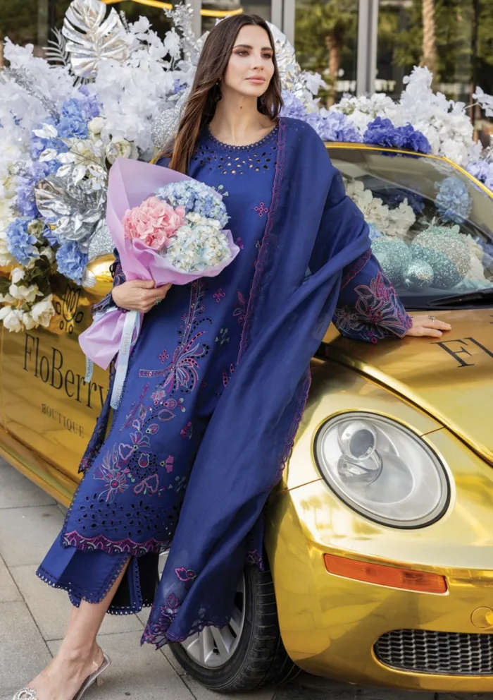 Rang Rasiya Summer Edit 25 RRC 01 Aqua Carnation Luxury Lawn Collection - Image 4