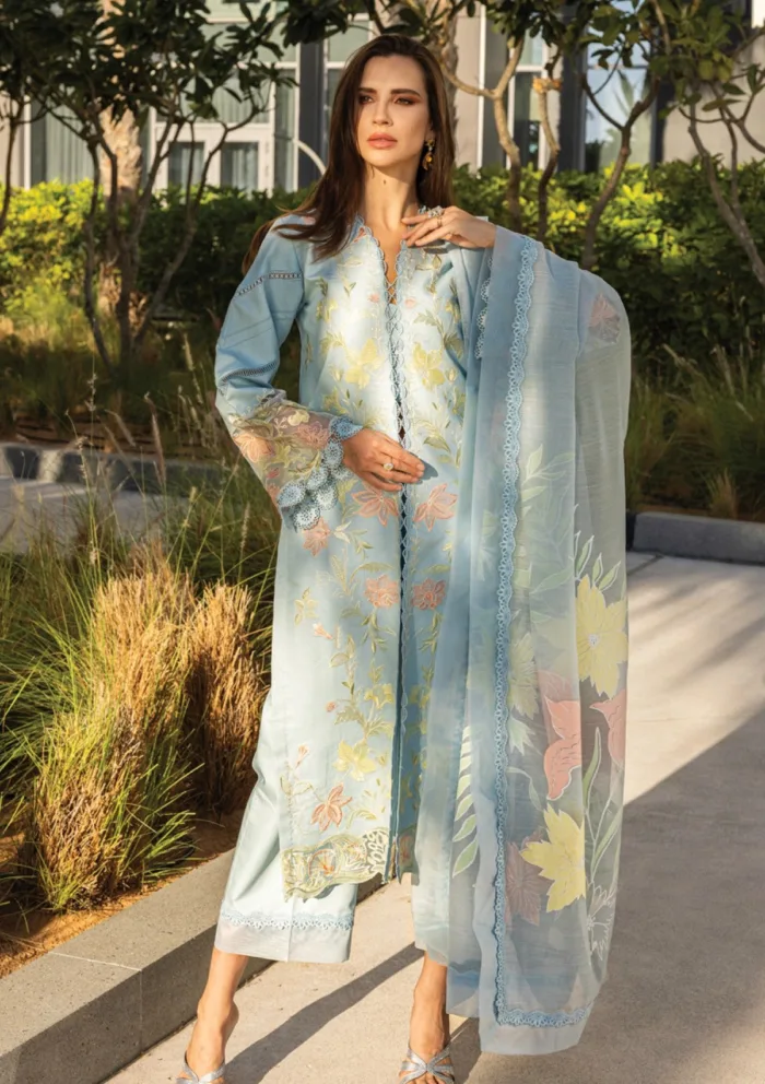 Rang Rasiya Summer Edit 25 RRC 05 Ocean Carnation Luxury Lawn Collection - Image 2