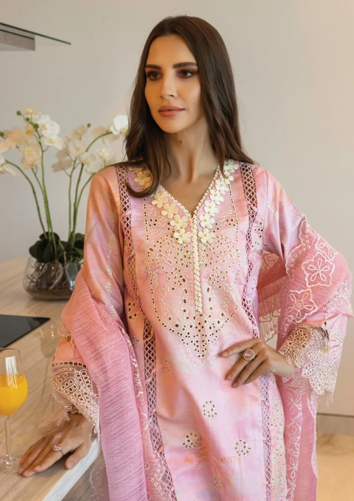 Rang Rasiya Summer Edit 25 RRC 11 Freesia Carnation Luxury Lawn Collection - Image 3