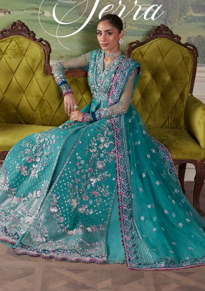 Republic Womenswear D 6 Serra Pieno De Verde Luxury Lawn Collection - Image 4