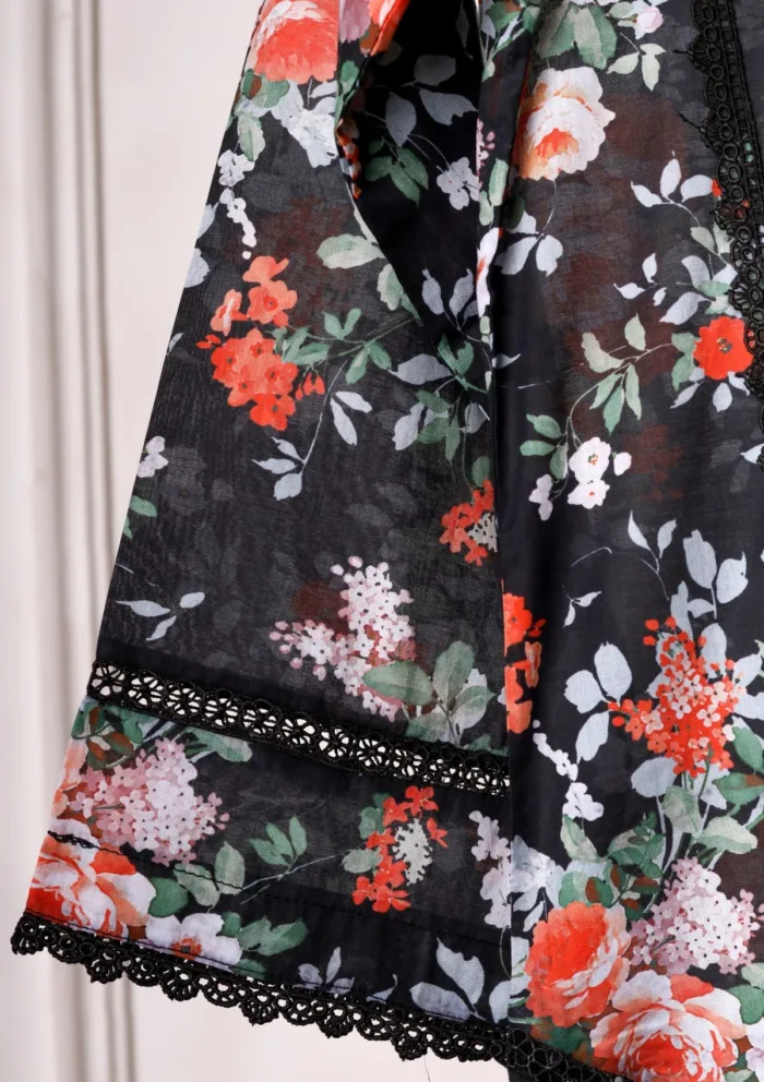 Rubaaiyat Black Printed Lawn Shirt Luxury Collection - Image 3